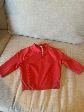 Lululemon Everlux and Mesh Cropped Short Sleeve - Pink Punch - Size 2